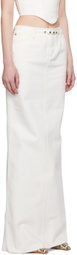 JUNEYEN White Belted Denim Maxi Skirt