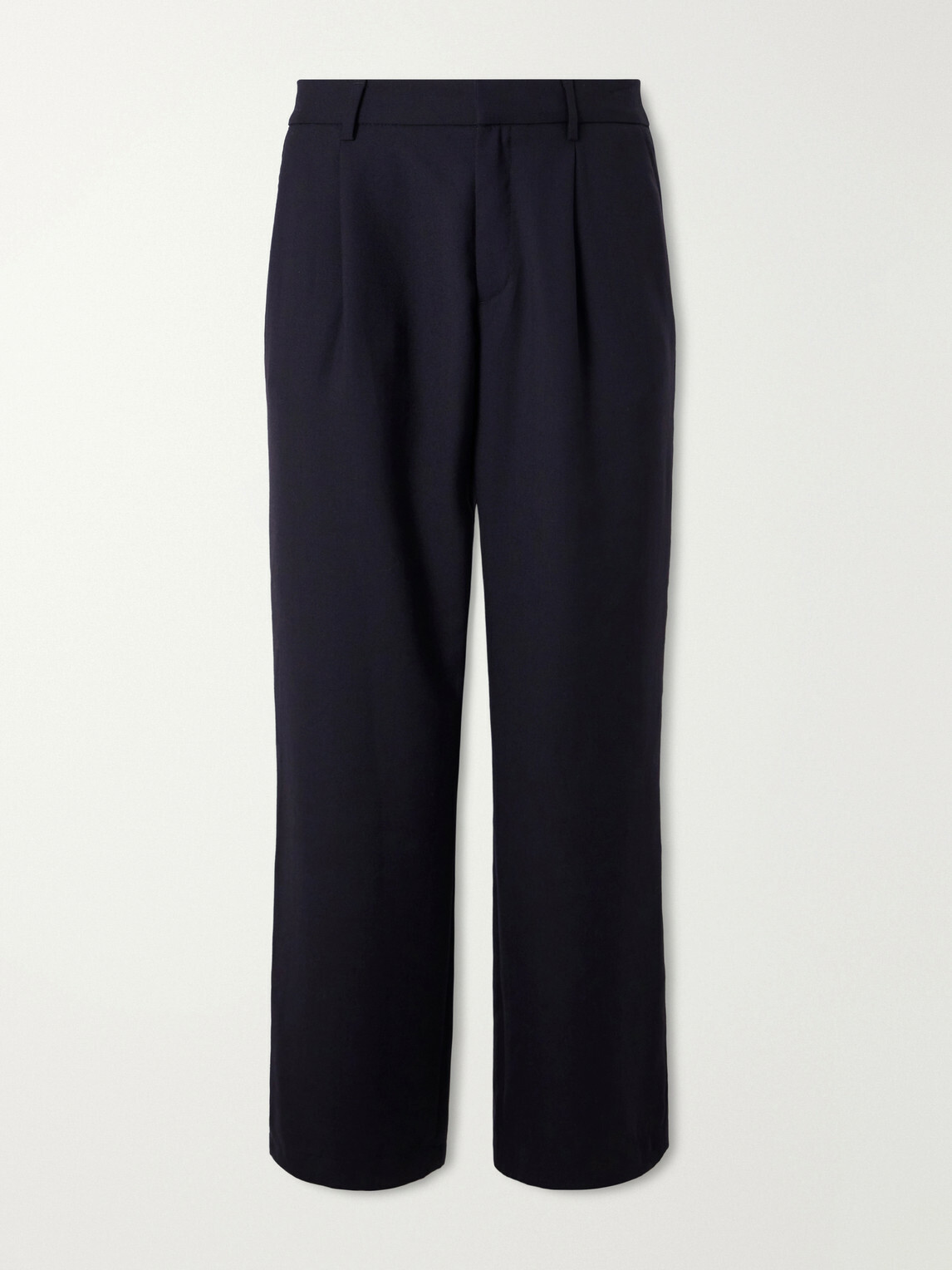 Mr P. - Wide-Leg Pleated Wool-Fresco Trousers - Blue