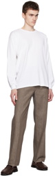 AURALEE White Luster Long Sleeve T-Shirt