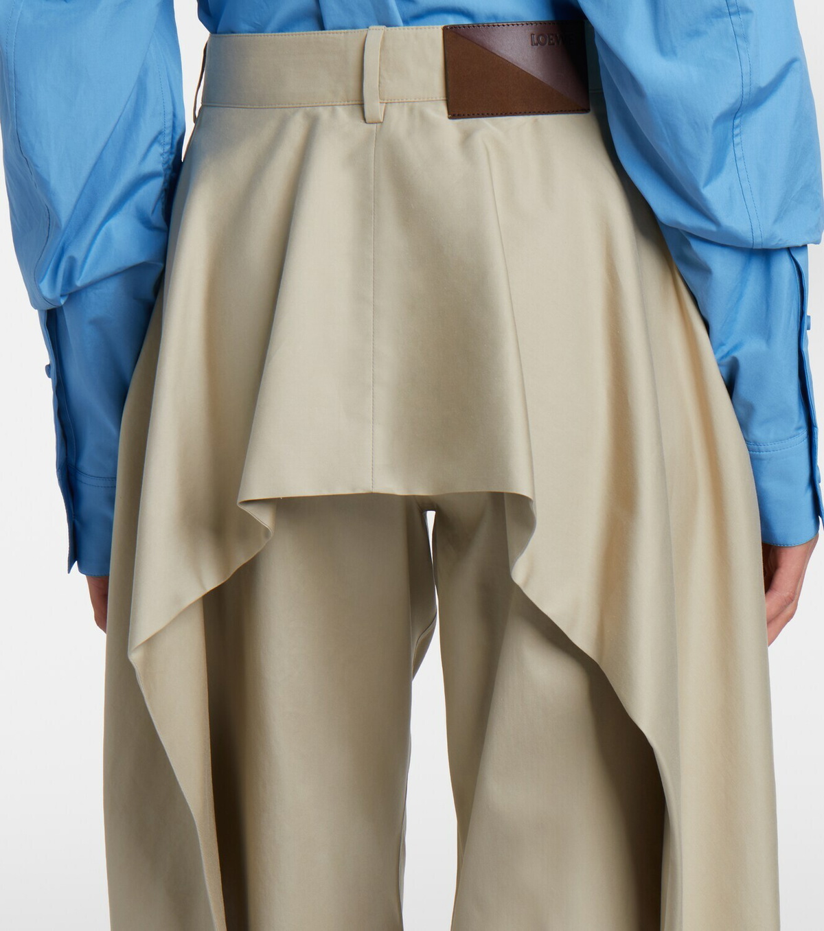 Loewe Cotton and silk gabardine wide-leg pants