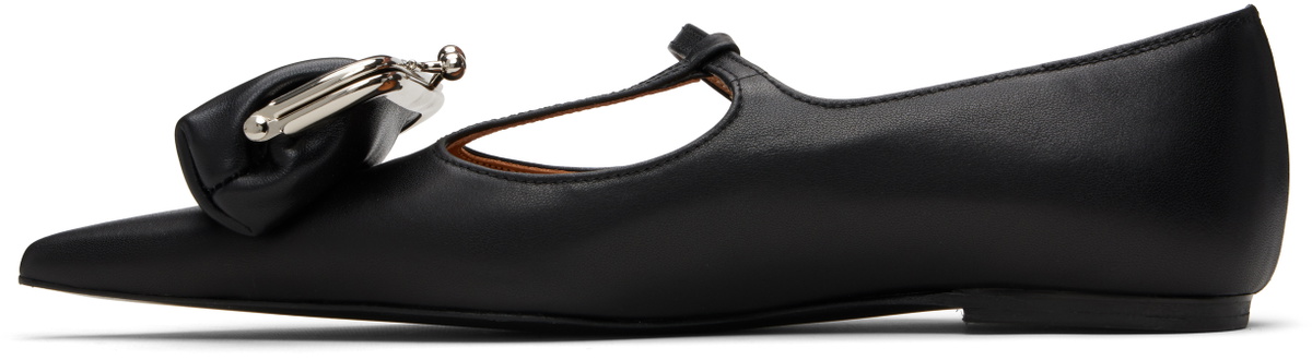 Pushbutton Black Coin Purse Mary Jane Ballerina Flats