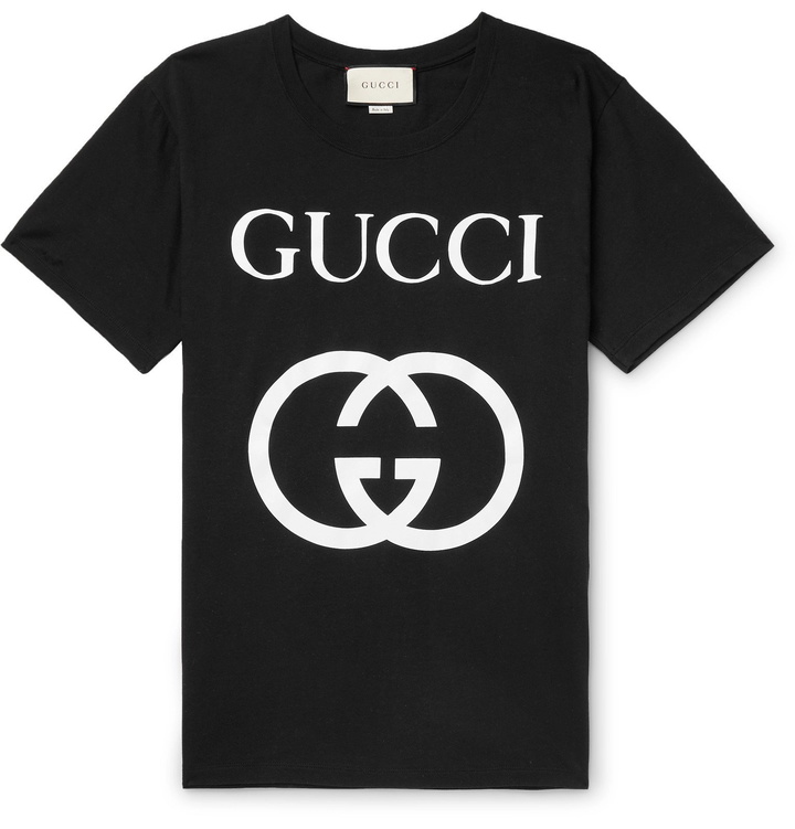 Photo: Gucci - Logo-Print Cotton-Jersey T-Shirt - Black