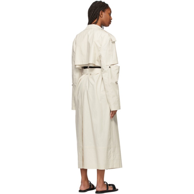 Kim Matin Off-White Cut-Out Trench Coat