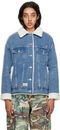 Evisu Blue 'Daruma & Fortune Cat' Denim Jacket