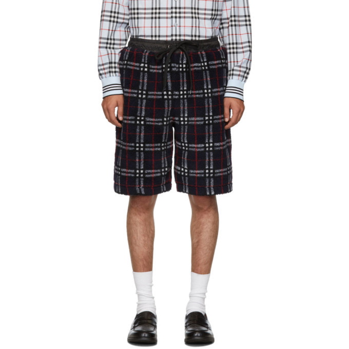 Photo: Burberry Navy Faux-Shearling Keaton Shorts