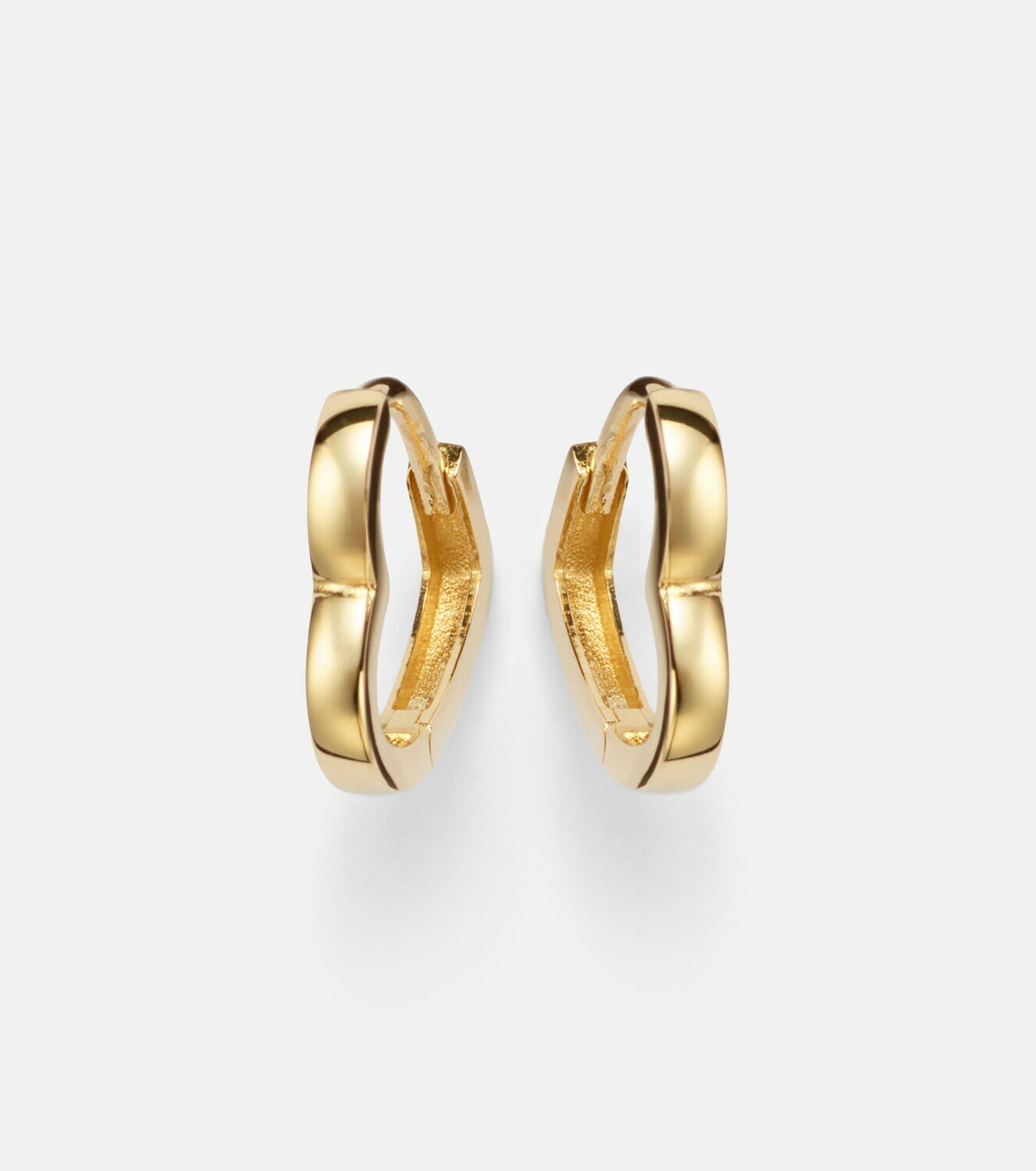 Stone and Strand Heart 14kt gold (585/1000) huggie earrings