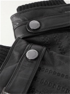 Hugo Boss - Wool-Lined Leather Gloves - Black