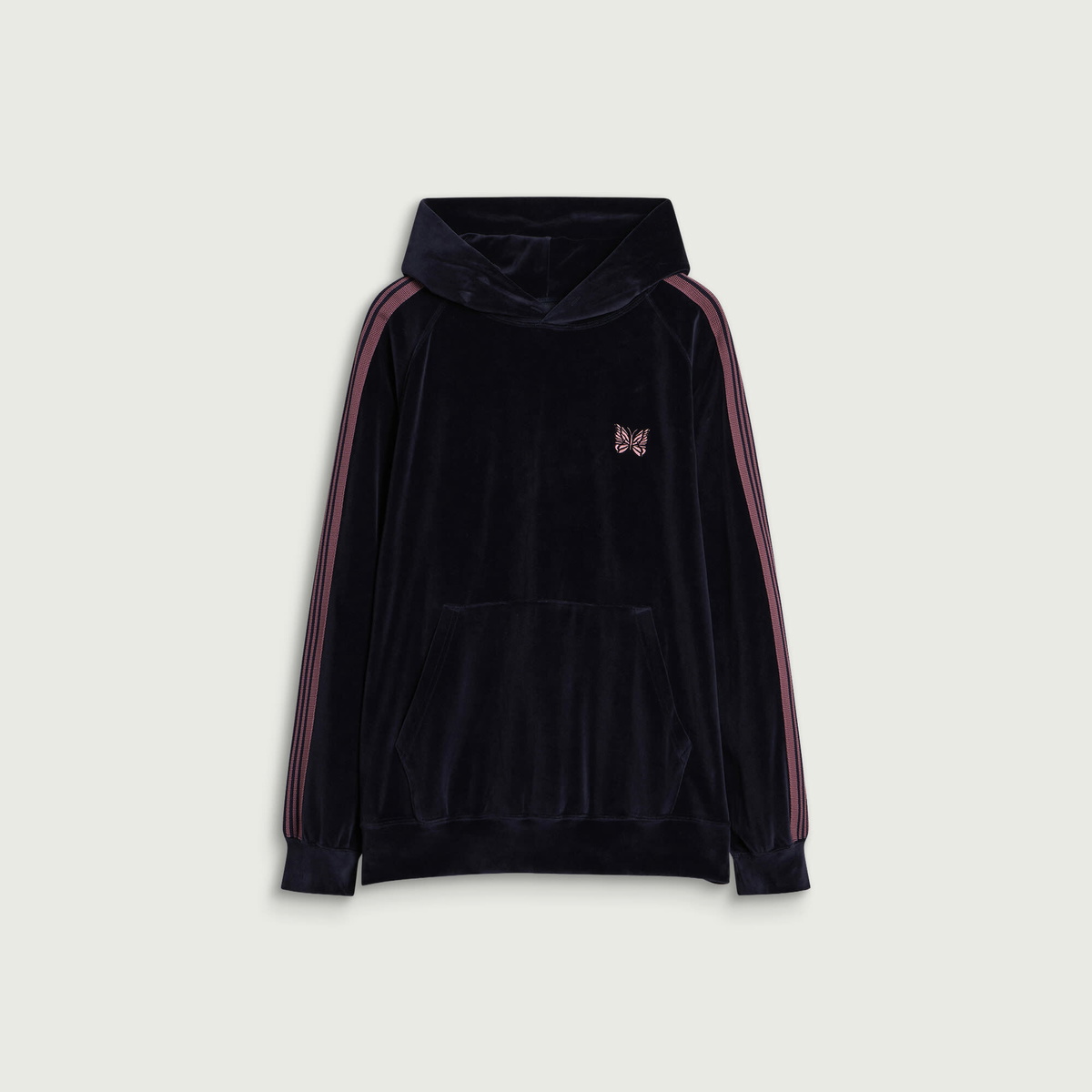 Needles Men's Velour Track Hoodie in Navy