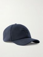 TOM FORD - Leather-Trimmed Logo-Embroidered Cashmere Baseball Cap - Blue