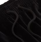 Gucci - Tapered Striped Cotton-Blend Velour Sweatpants - Black
