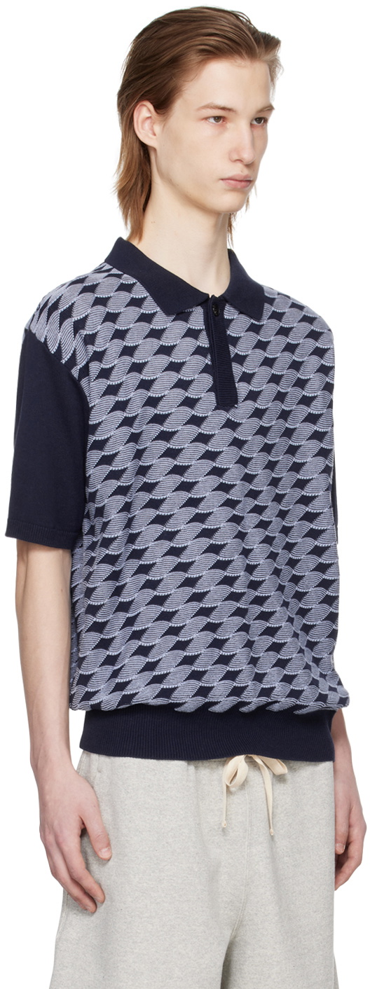 AFTER PRAY Navy Knotted Polo