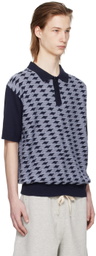 AFTER PRAY Navy Knotted Polo