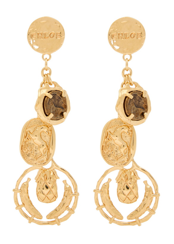Photo: Chloe The Chloé Medals Drop Earrings - Gold - One Size