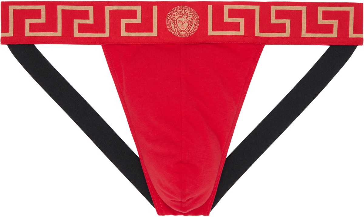 Versace Red Cotton-Jersey Jockstrap