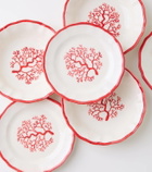 Les-Ottomans Coral painted ceramic tray