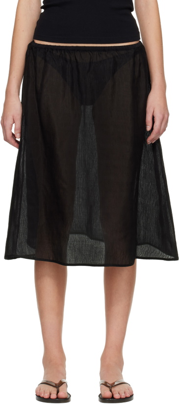 Photo: Matteau Black Sheer Midi Skirt