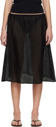 Matteau Black Sheer Midi Skirt