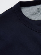 Brunello Cucinelli - Cotton-Blend Jersey Sweatshirt - Blue