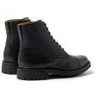 Grenson - Joseph Cap-Toe Pebble-Grain Leather Boots - Black