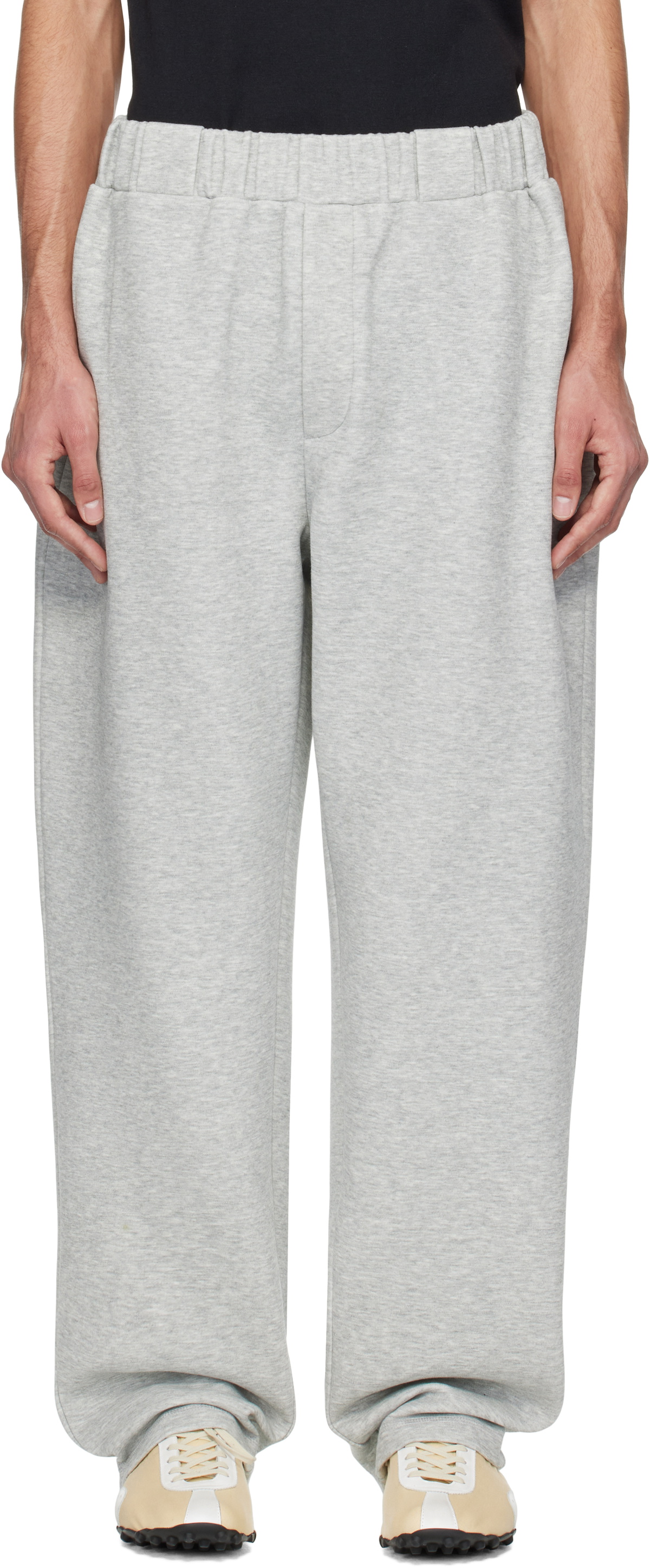 RECTO Gray Wide Banding Loose Fit Sweatpants