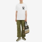 Maharishi Men's Maha Eagle vs Snake Embroided T-Shirt in White