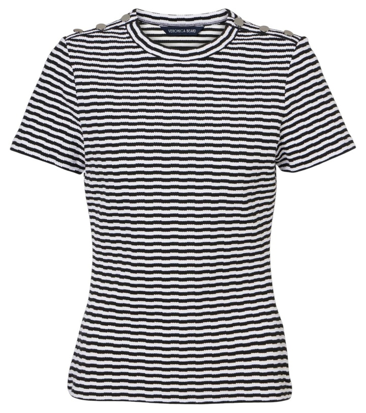 Photo: Veronica Beard Draya striped cotton-blend T-shirt