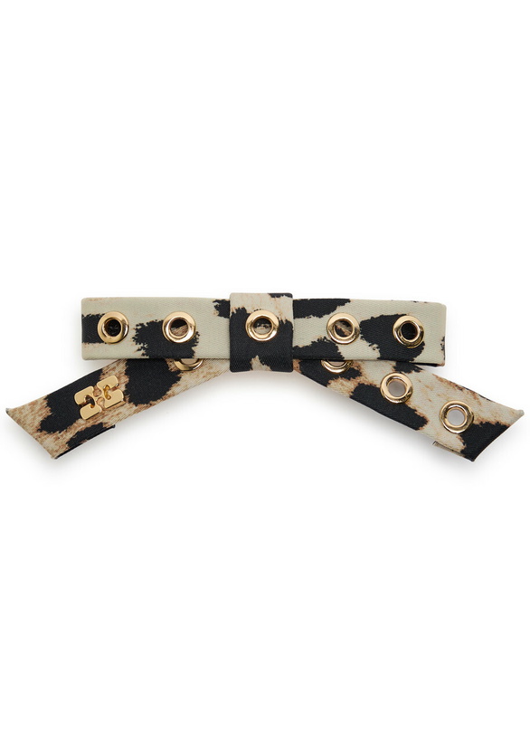 Photo: Ganni Leopard-print Twill Hair Clip - One Size