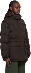 Maison Kitsuné Brown Hooded Down Jacket
