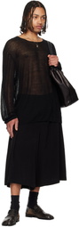 YOHJI YAMAMOTO Black Round Neck Pullover Sweater