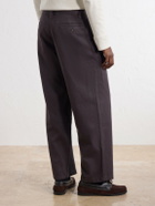 Corridor - Wide-Leg Cotton-Twill Trousers - Brown
