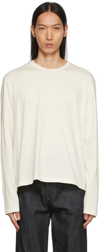 Photo: Jil Sander Off-White Cashmere Jersey Long Sleeve T-Shirt