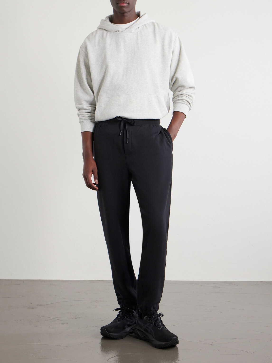 Lululemon - Steady State Slim-Fit Tapered Cotton-Blend Jersey Sweatpants - Black