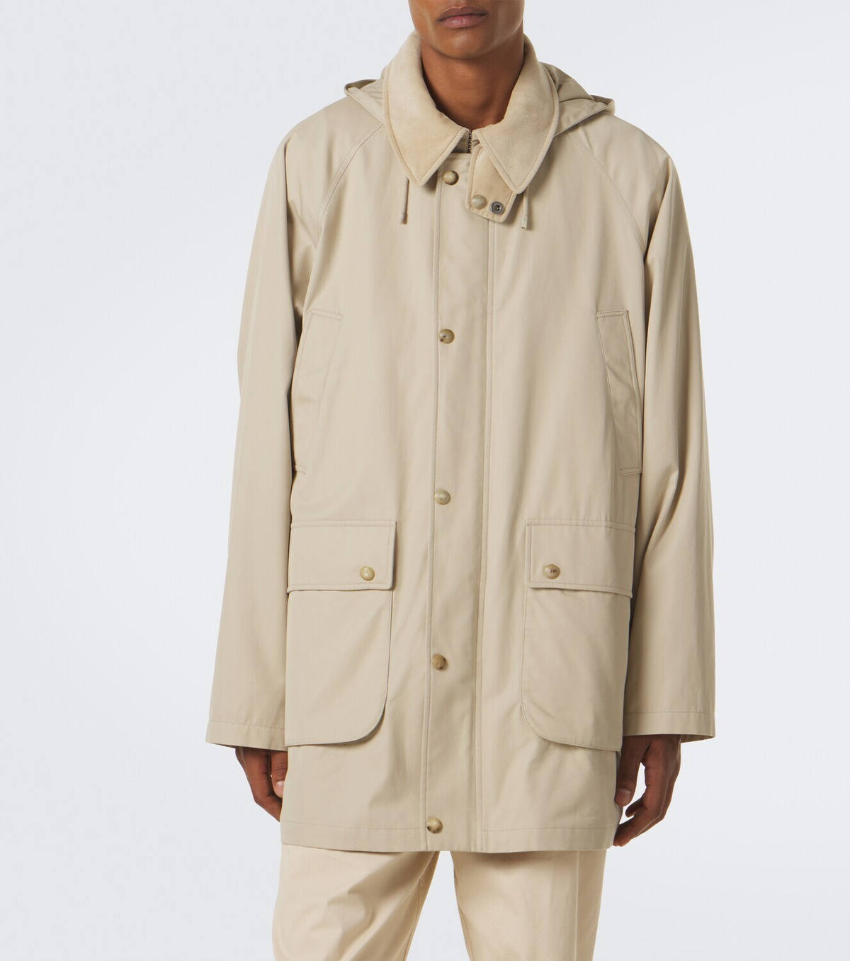 Ralph Lauren Purple Label Hooded cotton twill coat