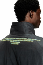Diesel Tech-jersey jacket with lyrics print - Jackets - Unisex - Black