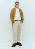 Miu Miu Leather Trim Canvas Pants