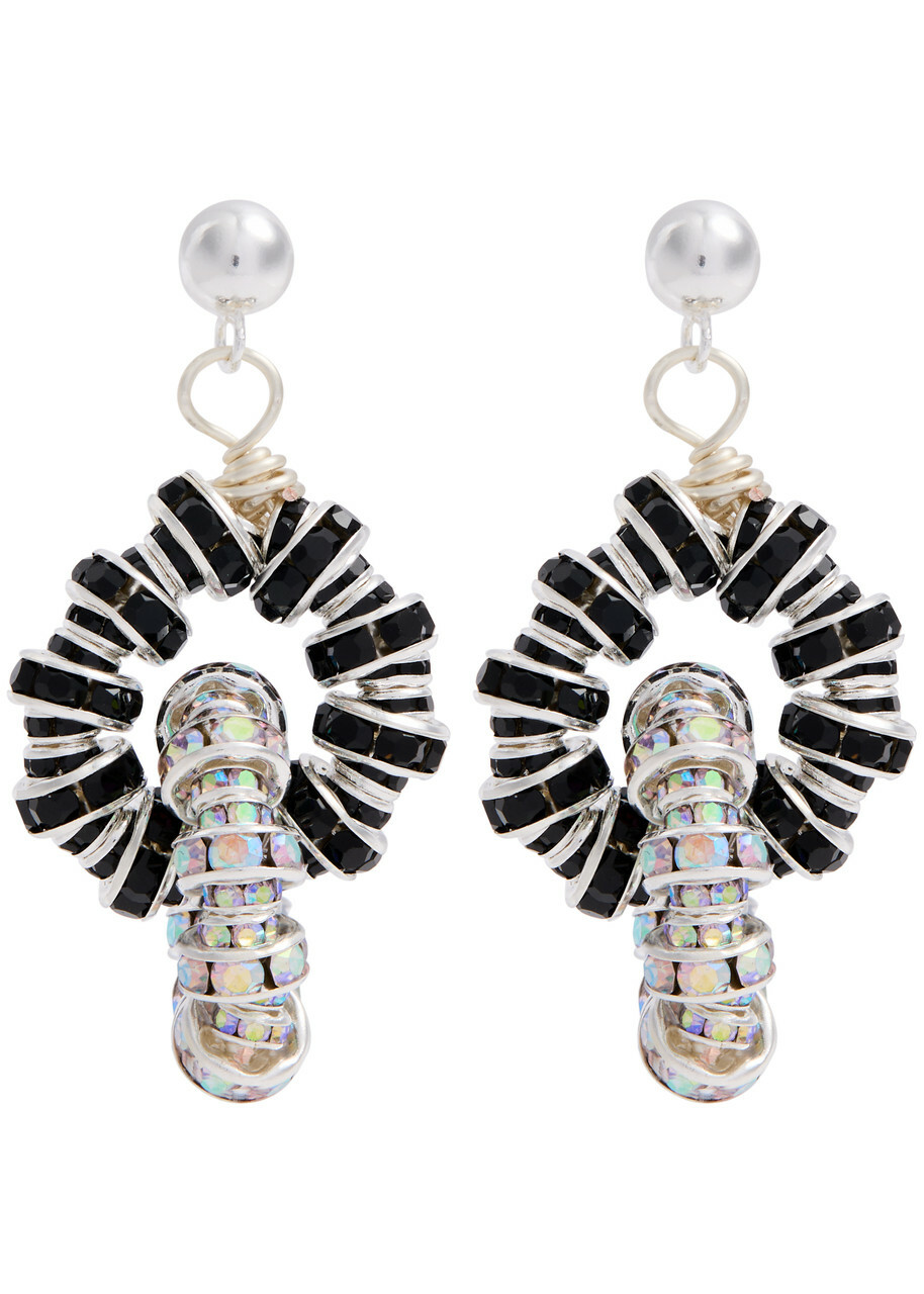 Pearl Octopuss.y Tiny Tires Embellished Earrings - Black And Silver - One Size