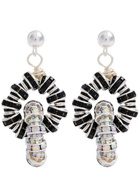 Pearl Octopuss.y Tiny Tires Embellished Earrings - Black And Silver - One Size
