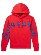Acne Studios - Embroidered Printed Organic Cotton-Jersey Hoodie - Red