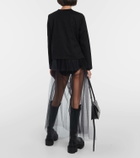 Noir Kei Ninomiya Tulle-trimmed cotton cardigan