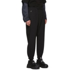 Juun.J Black Wool Plain Trousers