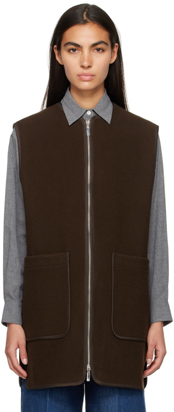 Photo: TOTEME Brown Zip Vest