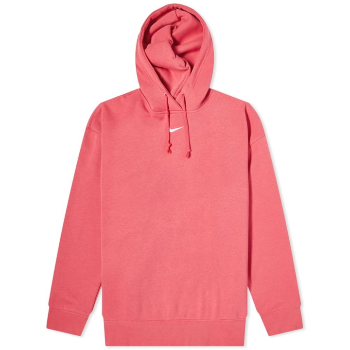 Photo: Nike Women's Essentials Popover Hoody in Archaeo Pink/White