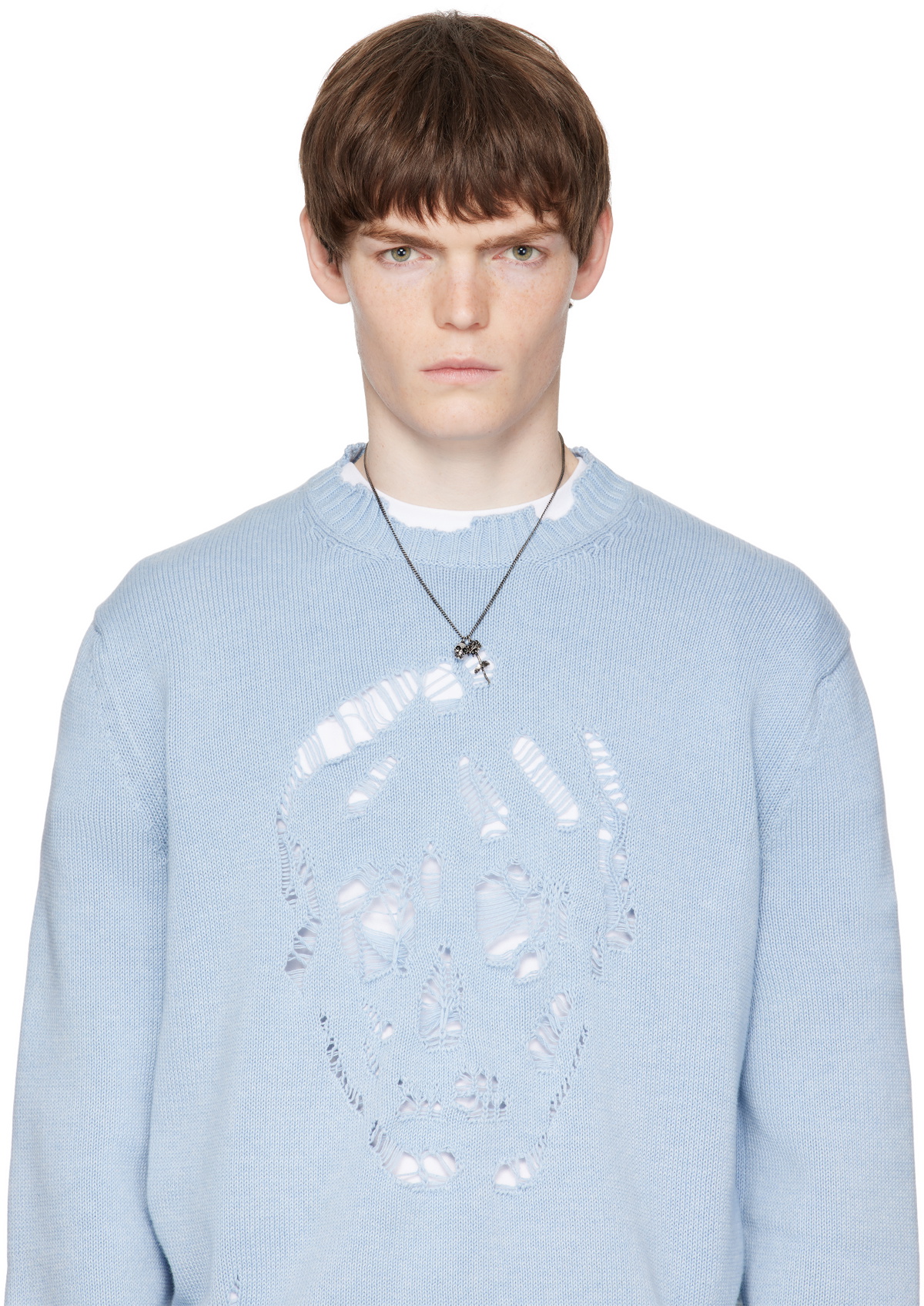 McQueen Skull & Dipped Rose Necklace