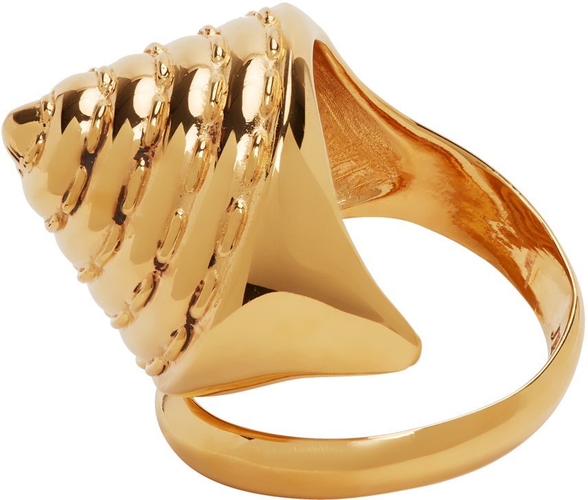 Jean Paul Gaultier SSENSE Exclusive Gold Alan Crocetti Edition Cone Bra  Knuckle Ring Jean Paul Gaultier