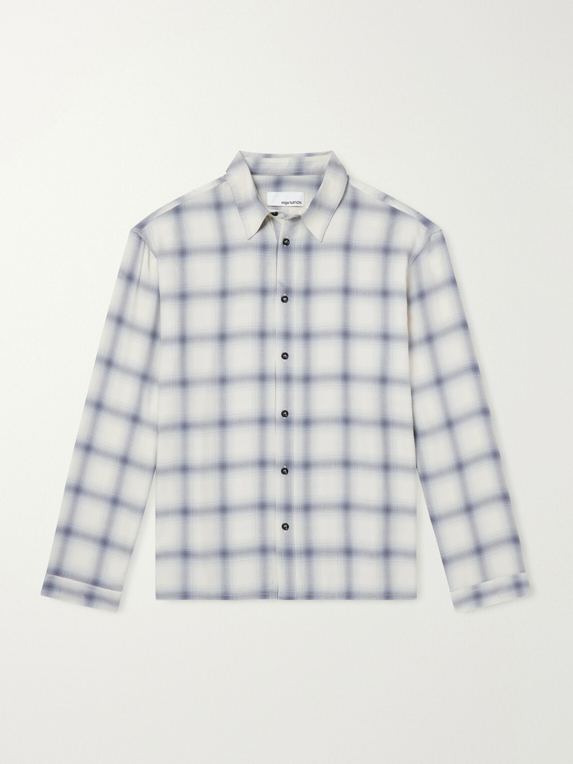 SAGE NATION - Strano Checked Twill Shirt - Blue