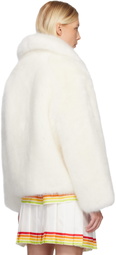 Casablanca White Zip Faux-Fur Jacket
