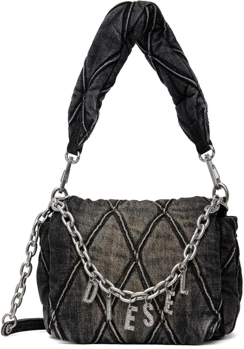 ★DIESEL★ CHAMDS S Shoulder Bag Black X10267P8048T8013 X102 Women's Charm-D S-Small shoulder bag in quilted nylon