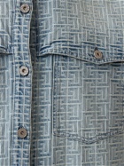 BALMAIN - Monogram Jacquard Cotton Denim Shirt
