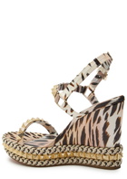 Christian Louboutin Pyraclou 110 Satin Wedge Espadrilles Pink