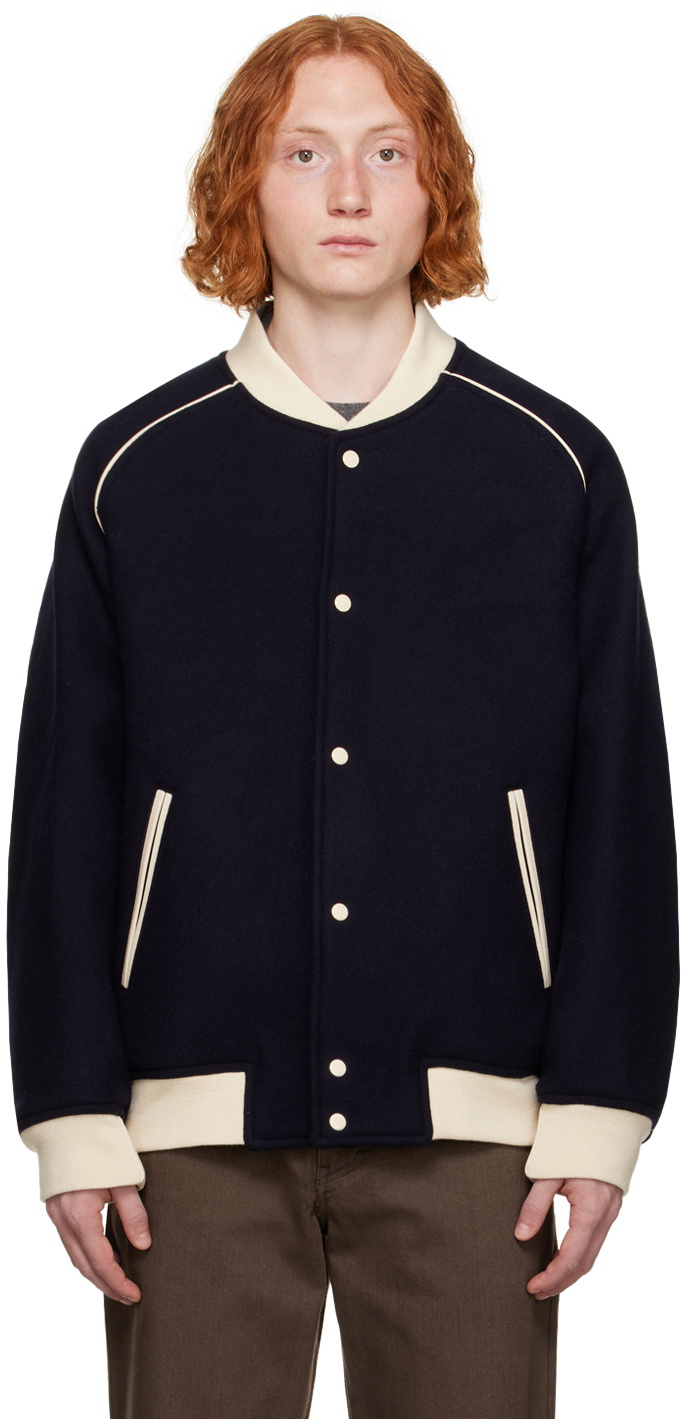 POTTERY Navy Oversized Bomber Jacket